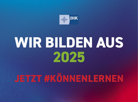 Siegel der IHK-Kampagne WIR BILDEN AUS 2025: Jetzt #könnenlernen