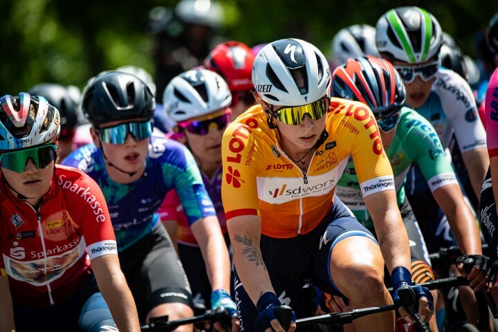 Radfahrerinnen im Rennen bei der Lotto Ladys Thüringen Tour 2023